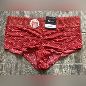 New Nobo, No Boundaries microfiber & lace boyshort panties size XS Clay Dot